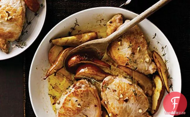 Gorgonzola-cotlet de porc umplut cu pere