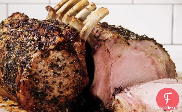 Raft dublu de carne de porc cu sos de tigaie portocaliu-caramel ars