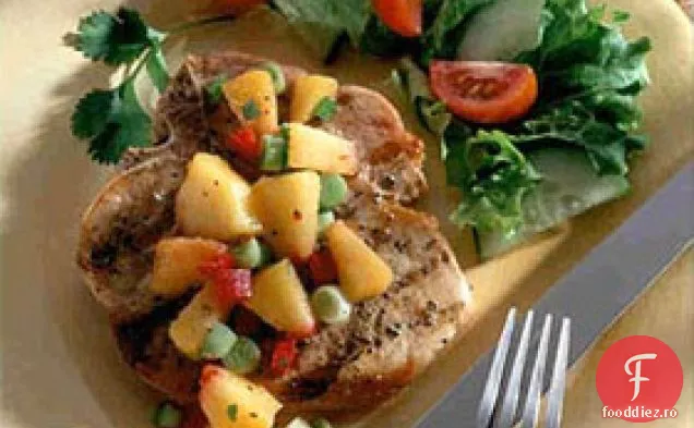 Cotlet De Porc Cu Salsa De Piersici