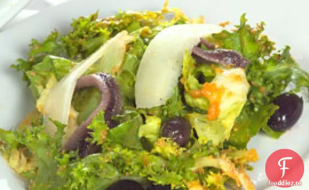 Salată Verde Cu Măsline, Sos Manchego Și Romesco