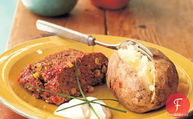 Pâine de carne din sud-vest și cartofi copți