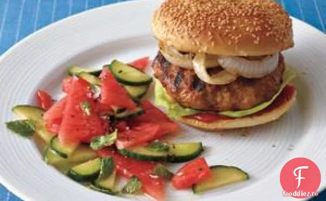 Burgeri Asiatici De Porc Cu Pepene Verde