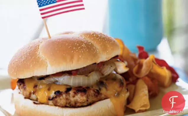 Turcia de Sud-Vest-burgeri Cheddar cu ceapă la grătar