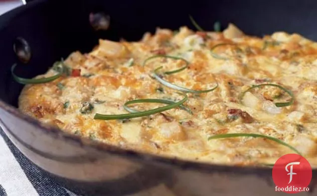 Frittata cu brânză afumată și slănină Canadiană