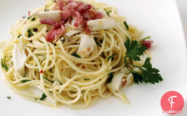 Spaghettini cu Crab și sos picant de lămâie