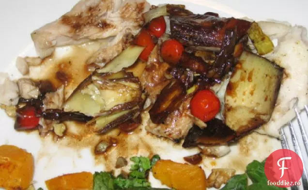 Biban de mare cu anghinare și oțet Balsamic