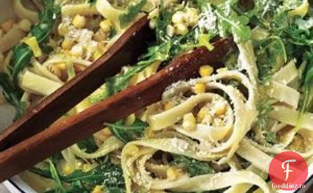 Fettuccine Cremoasă Cu Rețetă De Porumb Și Rucola