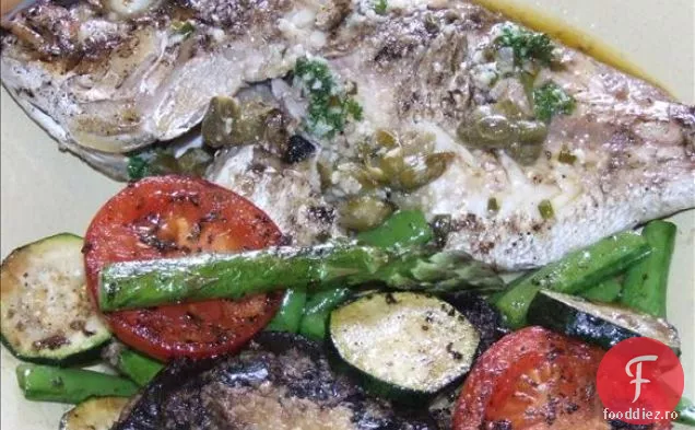 File de Snapper cu unt de ierburi și capere