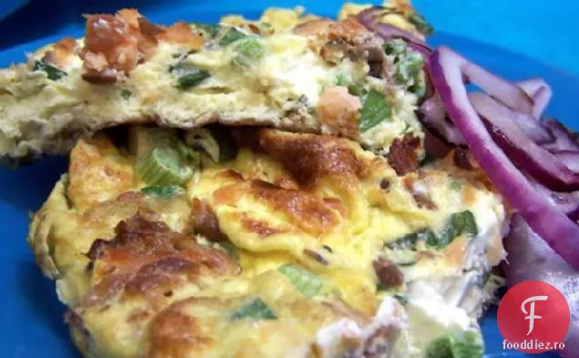 Frittata cu somon afumat și cremă de brânză