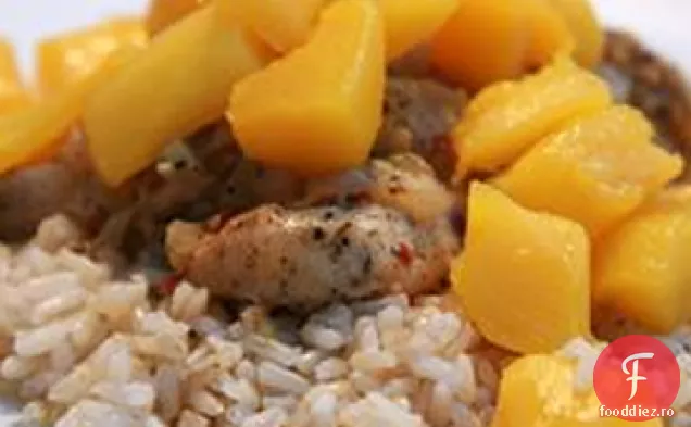 Mahi Mahi cu orez de nucă de cocos și salsa de Mango