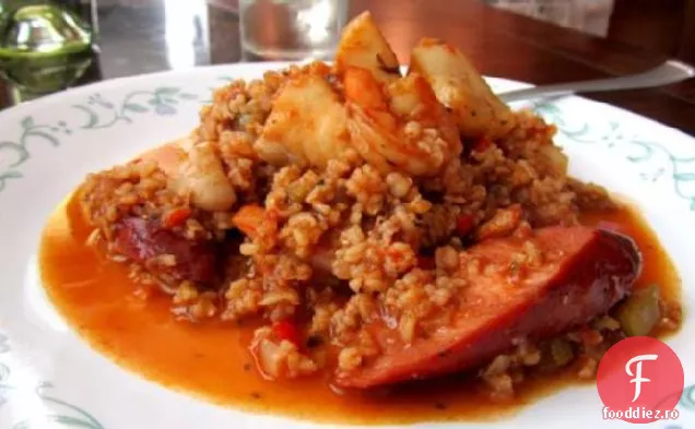 Cajun Jambalaya cu somn, scoici și creveți
