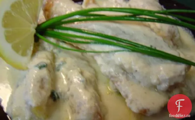 Cod cu sos de cremă de muștar