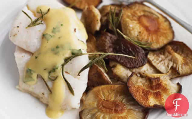 Shitakes prăjite și cod Pacific