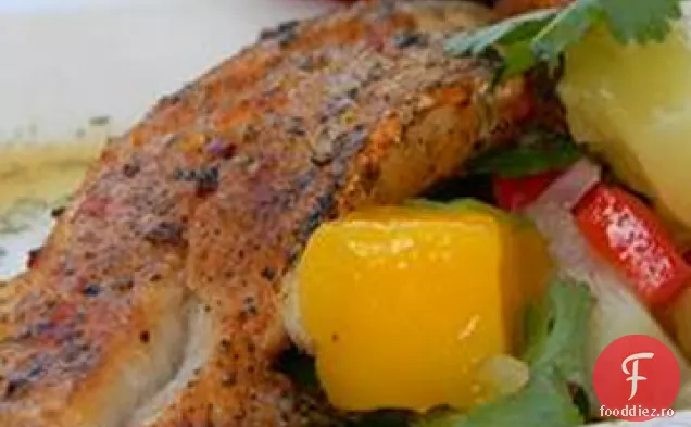 Cod la grătar condimentat cu boia și Salsa de Mango în gură!