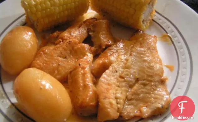 Fileuri de cambulă la grătar în folie cu o notă asiatică