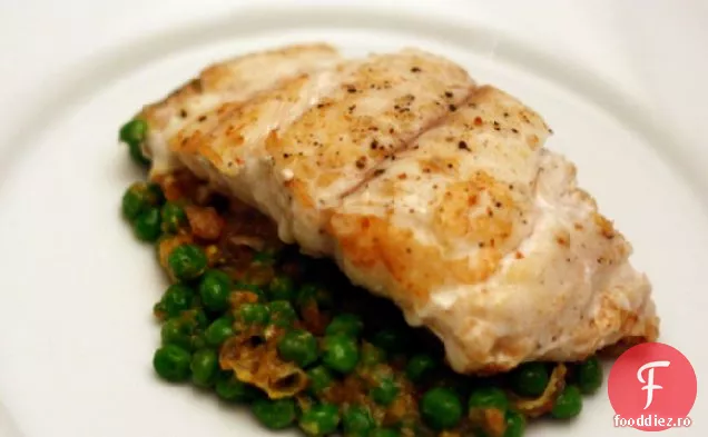 Cina in seara asta: Grouper cu mazăre și șofran (Mero en Amarillo)