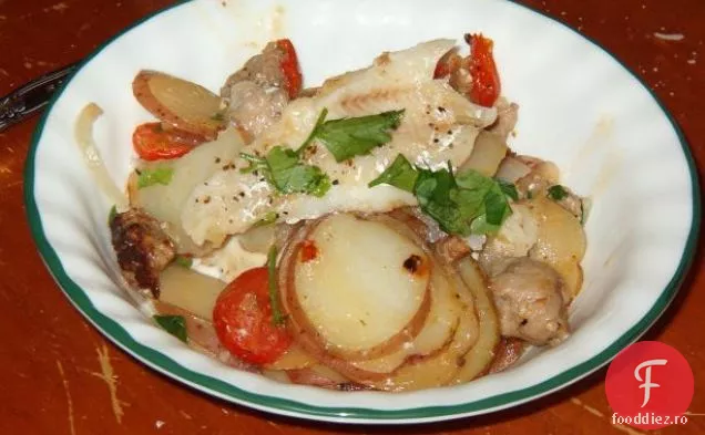 Rachael Ray cârnați și pește o oală