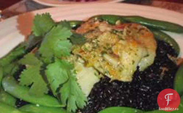 Obrajii de Halibut cu sos de ghimbir-portocale