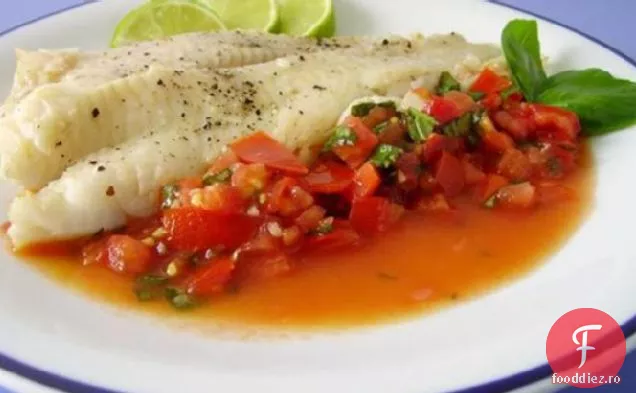 Halibut Cu Sos De Roșii Proaspete