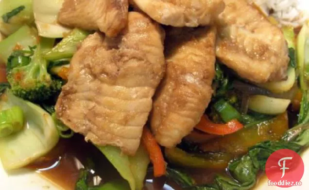 Halibut La Grătar Cu Legume Prăjite Tamarind