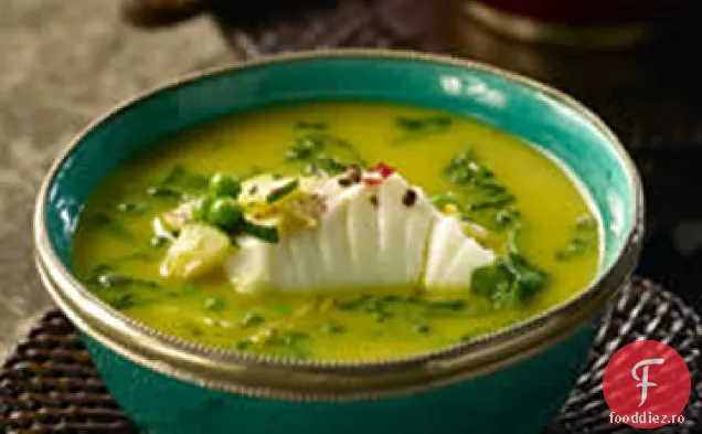 Halibut în bulion Galben de Curry