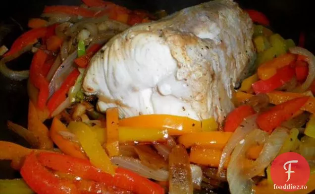 Halibut Aburit Cu Trei Ardei
