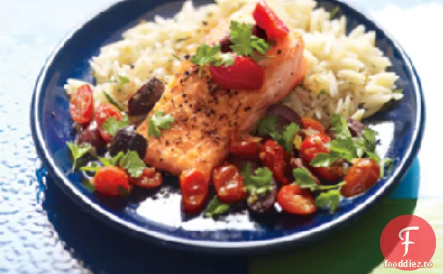 Somon toscan cu rozmarin Orzo