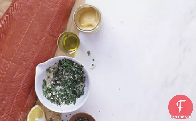 Somon cu crustă de ierburi cu lămâi prăjite