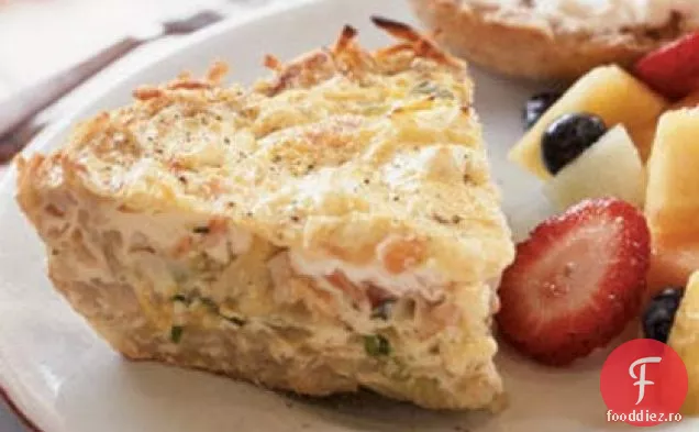 Frittata de somon afumat și ceapă