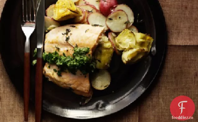 Somon cu Hash de cartofi-anghinare