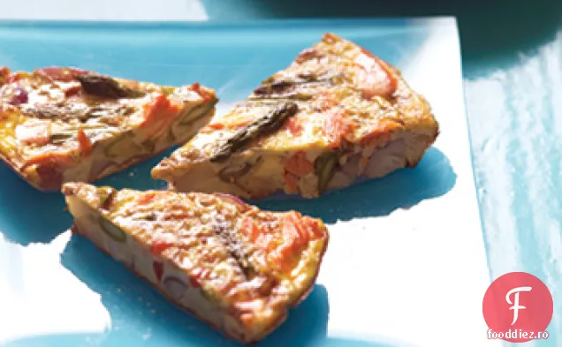 Frittata de somon și sparanghel