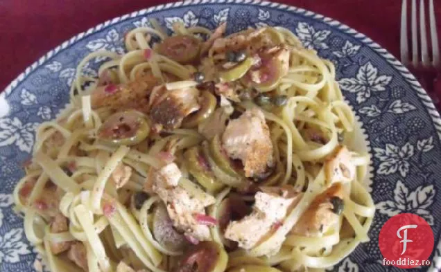 Linguine cu somon prăjit și lămâie