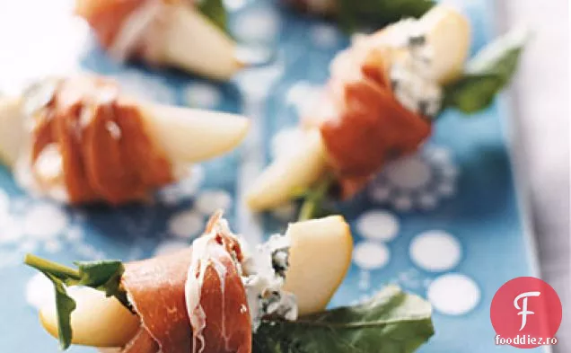 Pere cu brânză albastră și Prosciutto