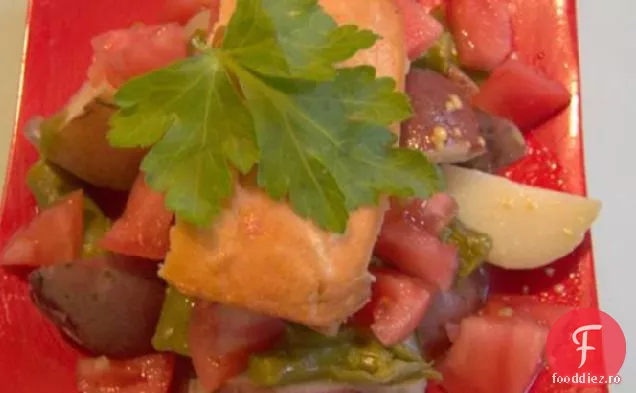 Salată De Cartofi De Somon Prăjită Marinată