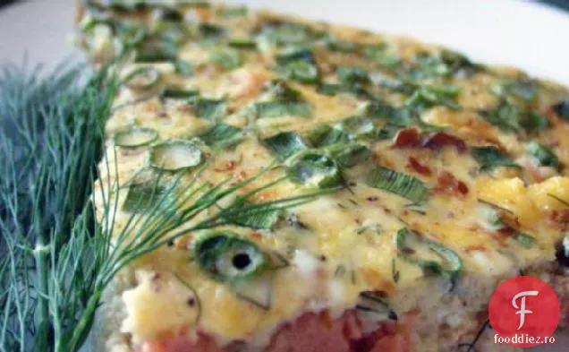 Quiche De Somon Afumat Fără Crustă Cu Mărar