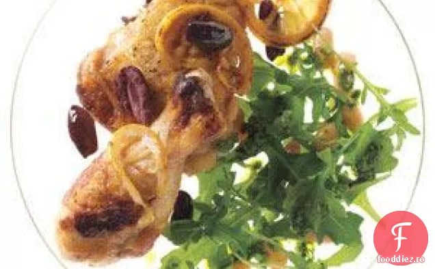 Pui De Lămâie Și Măsline Cu Salată De Rucola Și Fasole Albă