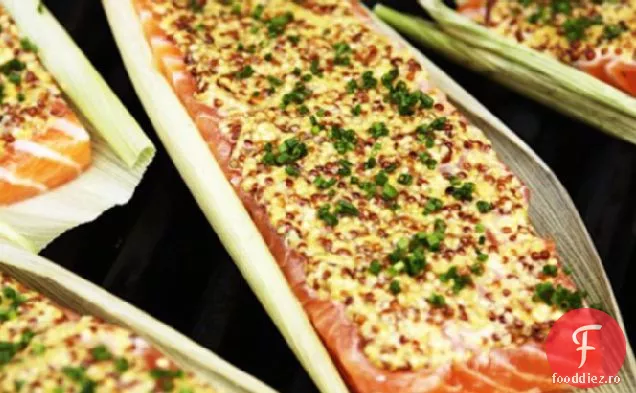 Rețetă De Somon La Grătar În Coji De Porumb