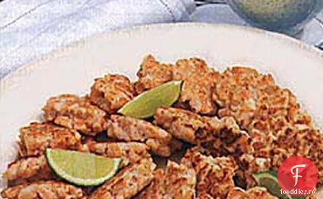 Prăjituri de somon cu tarhon-sos de scufundare cu arpagic