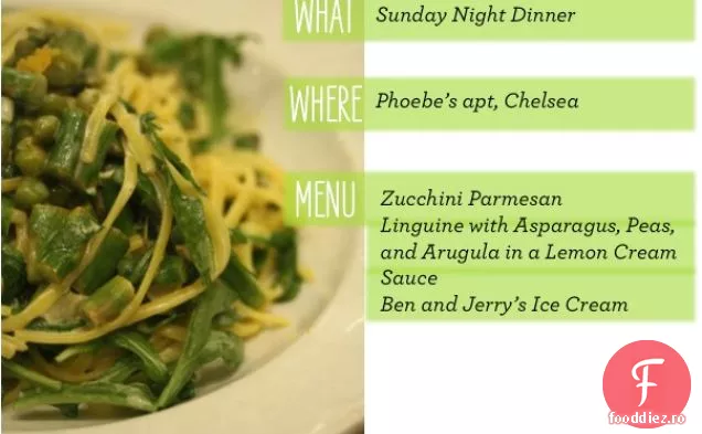 Linguine Cu Sparanghel, Mazăre Și Rucola Într-Un Sos De Cremă De Lămâie