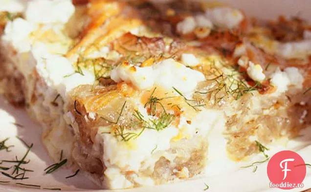 Somon afumat, brânză de capră și Frittata proaspătă de mărar