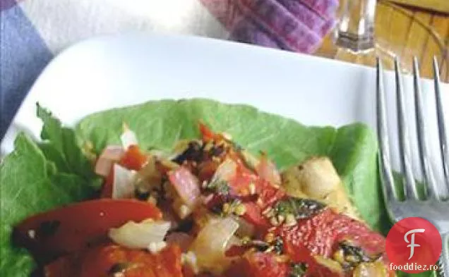 Snapper roșu egiptean în sos de mentă cu ardei roșu