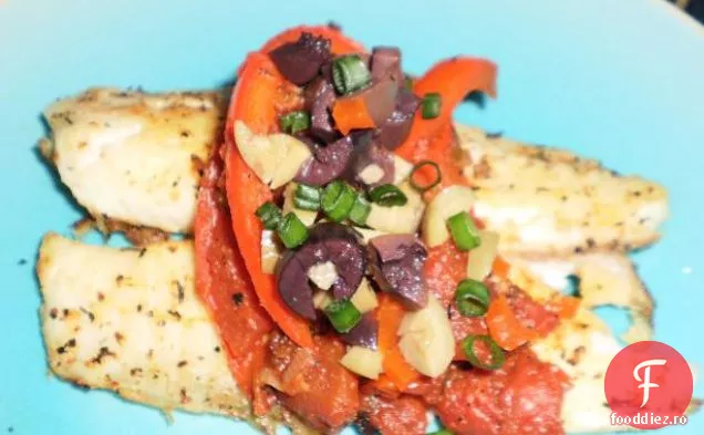 Snapper roșu copt în sos de mărar