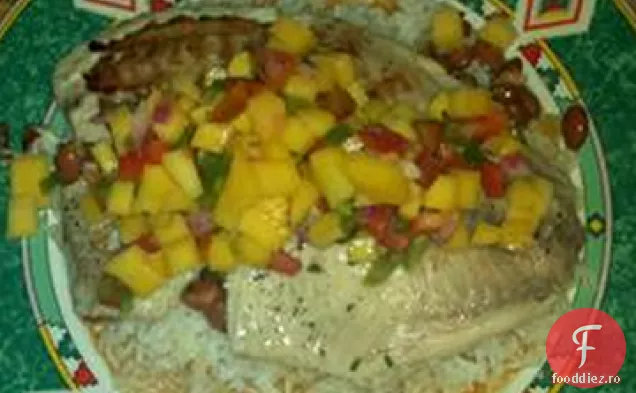 Tilapia la grătar și salsa de Mango