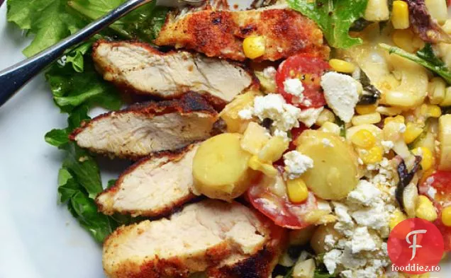 Pui Milanez Cu Salată De Vară