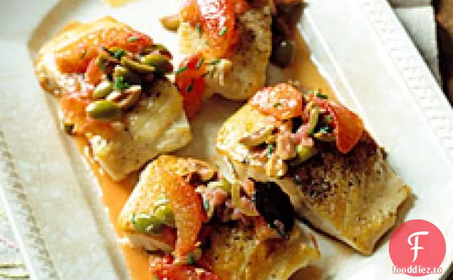 Biban De Mare Cu Dungi Cu Portocale De Sânge Și Măsline