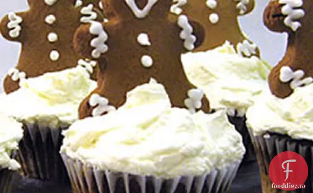 Cupcakes de turtă dulce cu glazură de brânză cremă