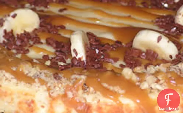 Cheesecake cu banane cu sos de Caramel