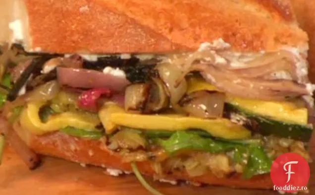 Sandvișuri vegetale la grătar cu Ricotta, rucola și Balsamic