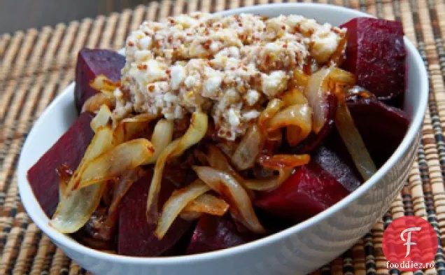 Sfeclă și ceapă caramelizată cu Feta