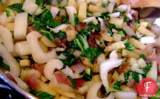 Bok Choy, Garnitură de cartofi și ceapă